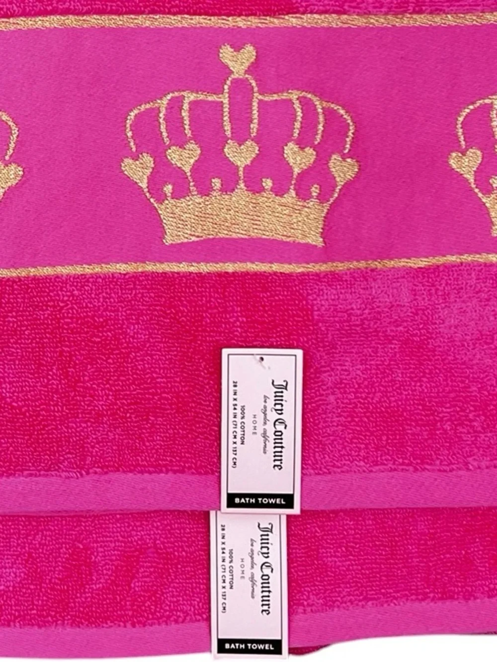 Juicy Couture - ‘Crown - Hot Pink. Bath towel set. NWT. Firm!